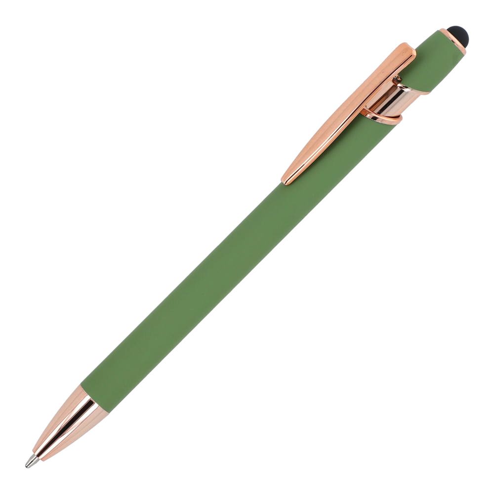 Balpen Paris Luxe Metaal rubberised - Olijfgroen