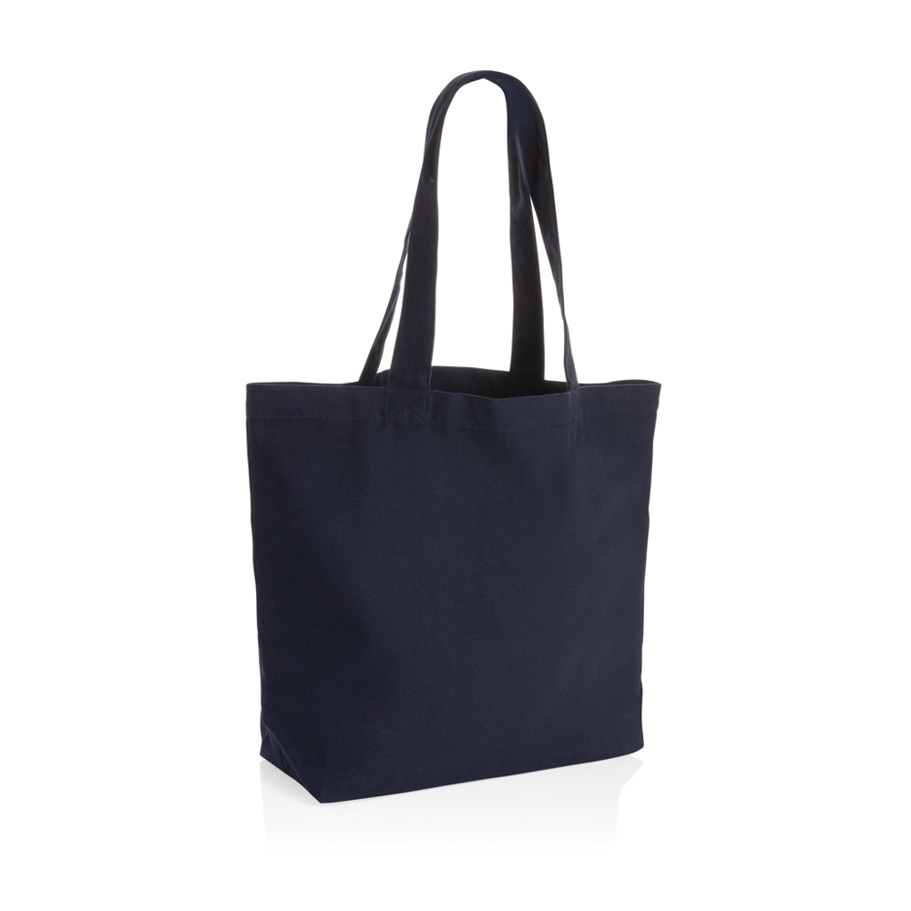 Impact Aware™ re-canvas shopper met vakje 240gsm ongeverfd - donkerblauw (± PMS 539)
