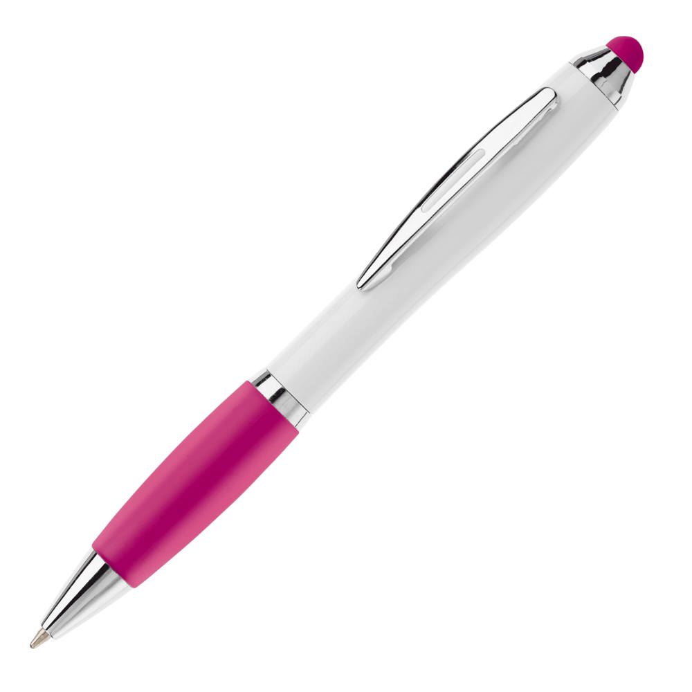 Balpen Hawaï stylus hardcolour - Wit / Roze