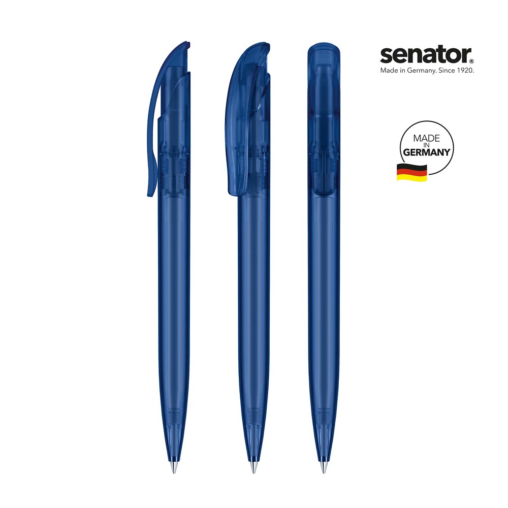 senator® Challenger Frosted  retractable pen - blauw 2757