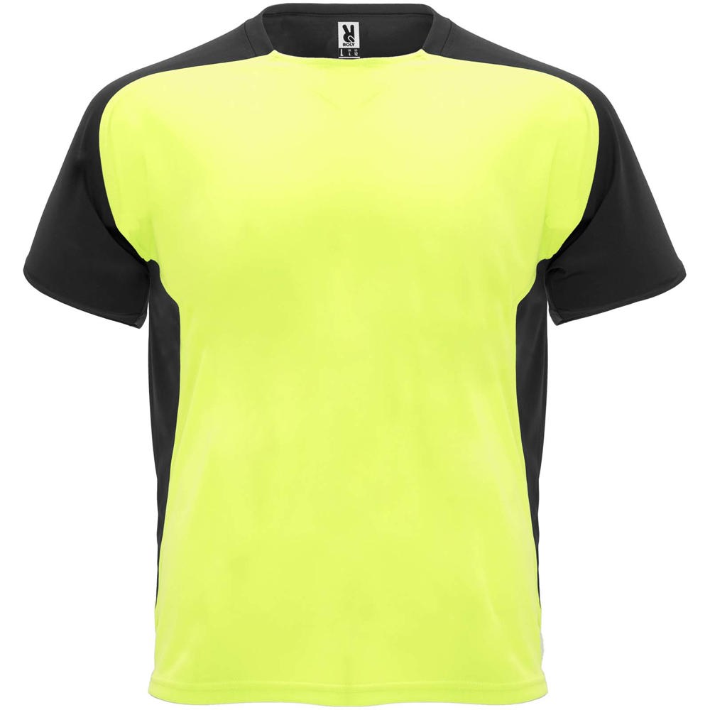 Bugatti 140 g/m² sportshirt met korte mouwen voor kinderen - Fluorgeel, Zwart