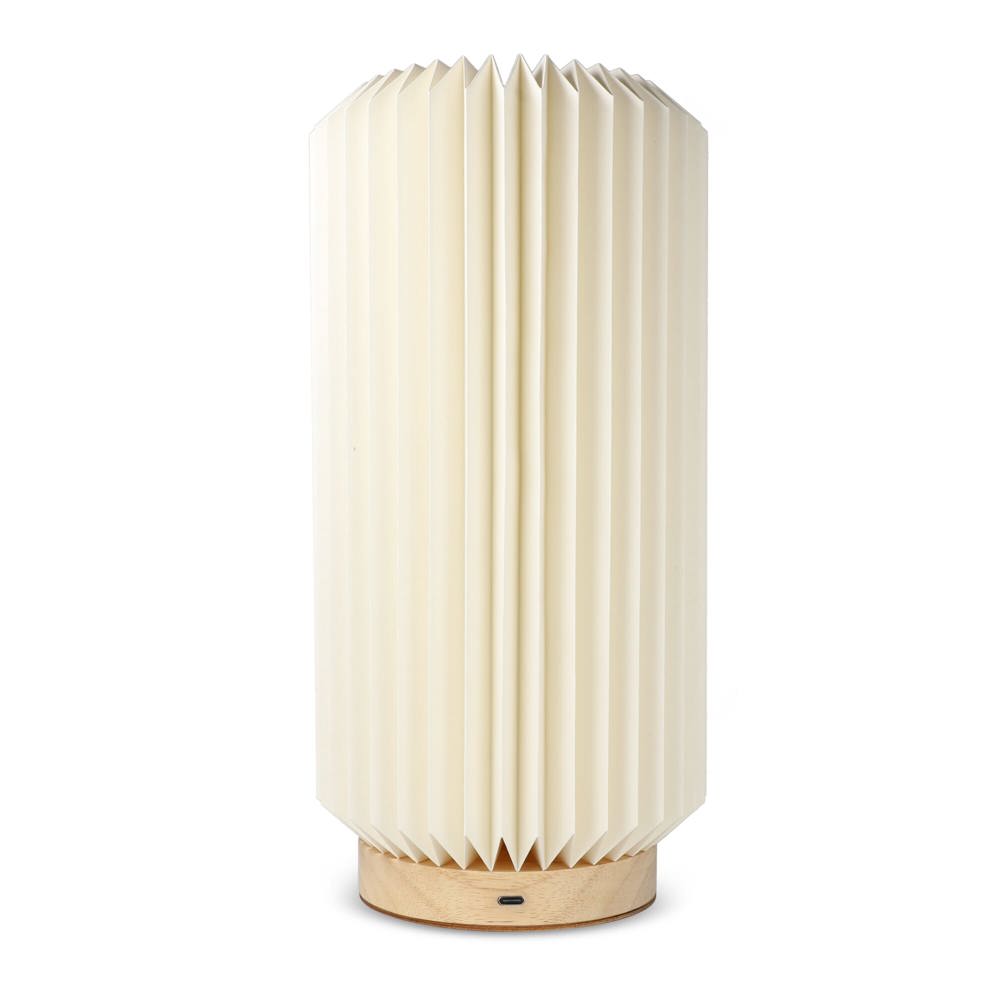 Coollux vouwbare papieren LED lamp Aurora Tall op houten voet, 32cm