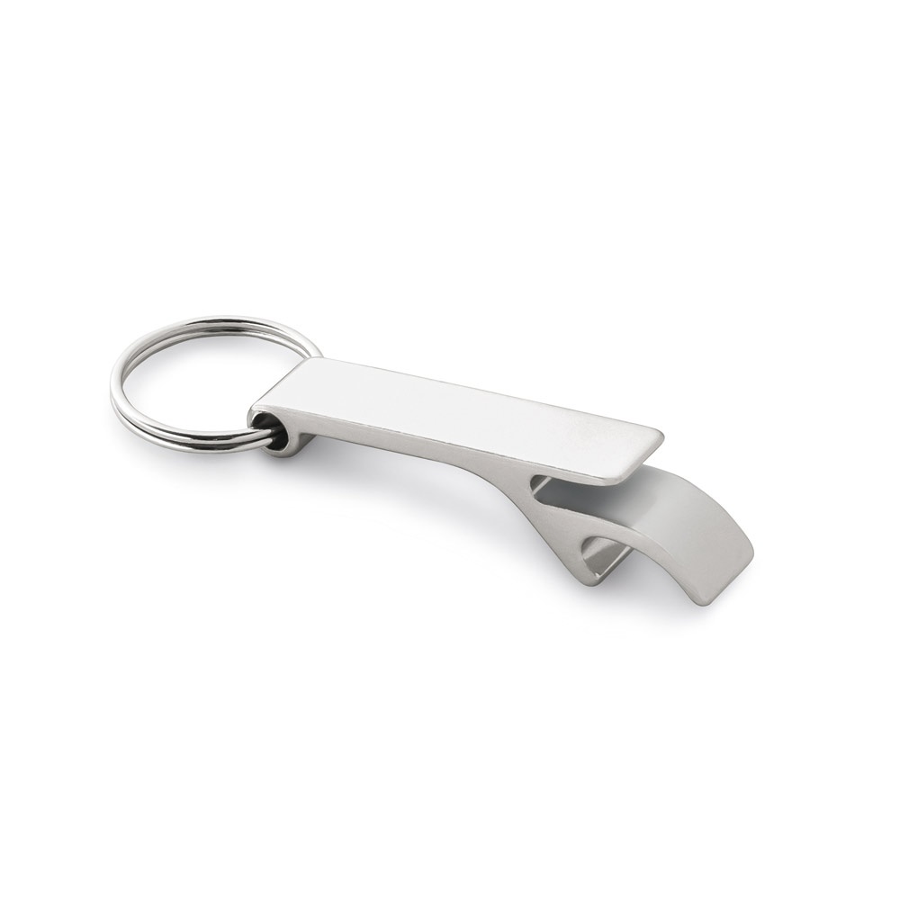 BAITT. Aluminium sleutelhanger met capsule-opener - Satijn zilver