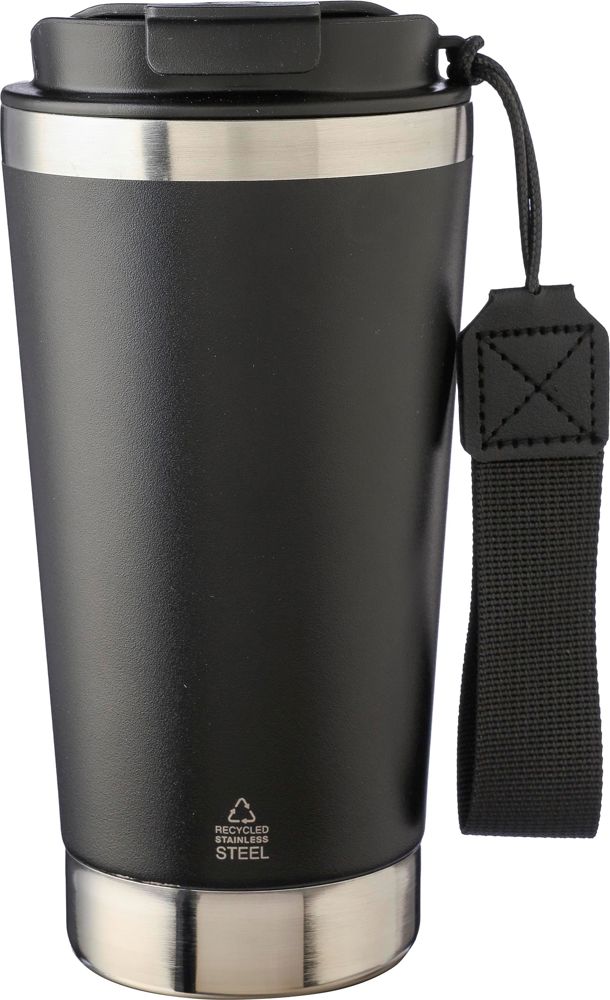 Dubbelwandige thermosbeker Kayla | Gerecycled | 500 ml - Zwart