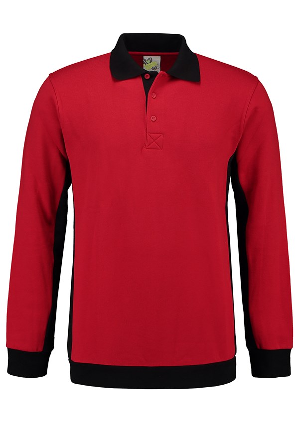 Lemon & Soda Workwear Contrast Polosweater - Red/BK