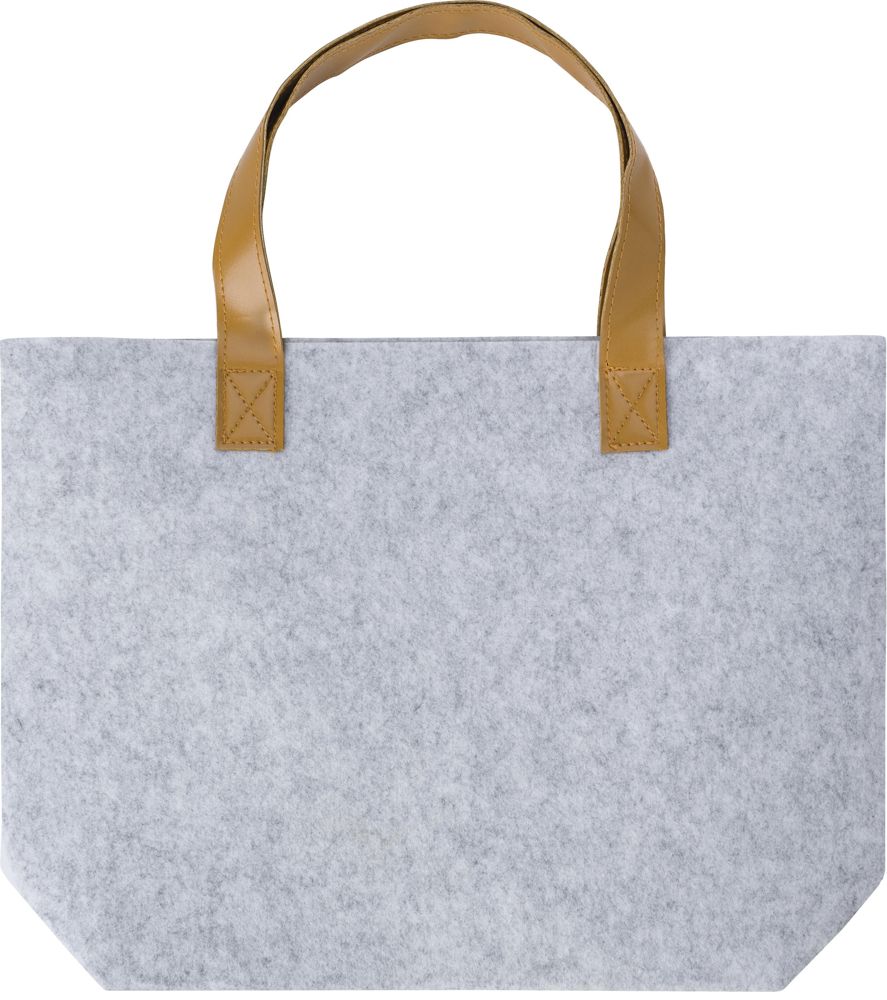 Boodschappentas Hunter | Gerecycled vilt | Lange hengsels - Lichtgrijs