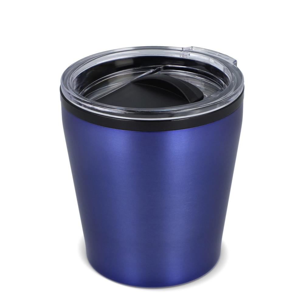 Koffiebeker metallic 180ml - donkerblauw