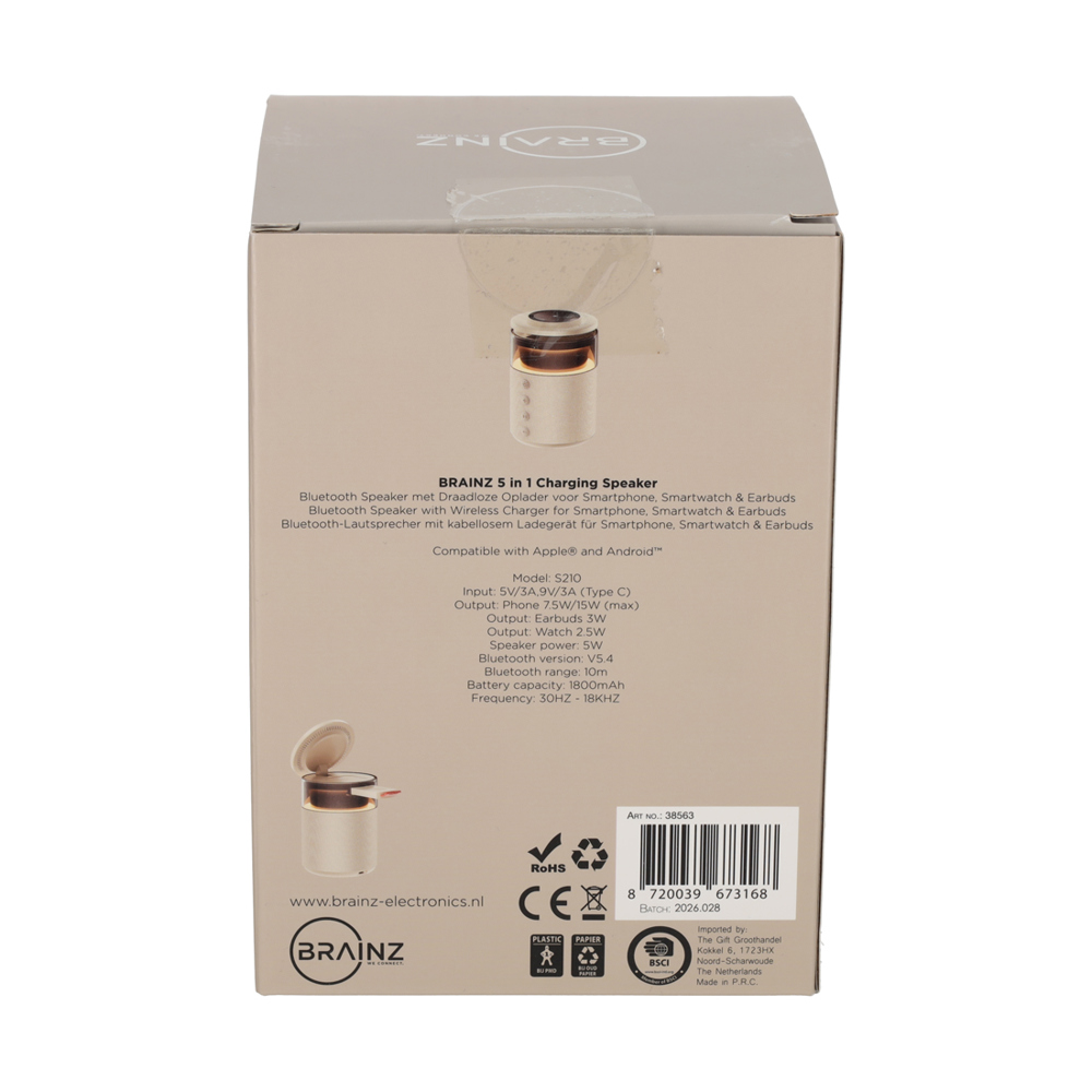 BRAINZ 5 in 1 Charging Speaker Taupe