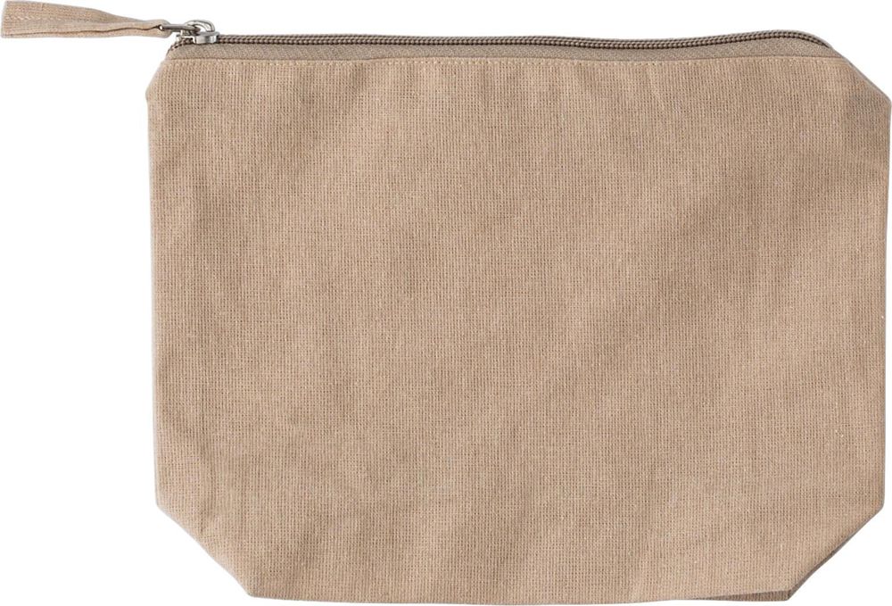 Cosmetisch tasje Cressida | Gerecycled katoen 180 g/m² - khaki (écru)