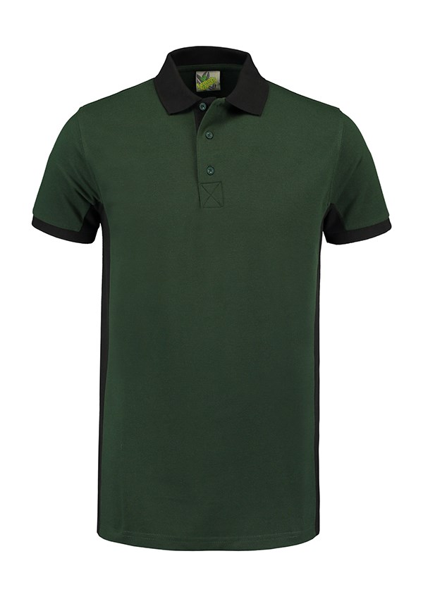 Lemon & Soda Workwear Contrast Polo - Forest Green/BK