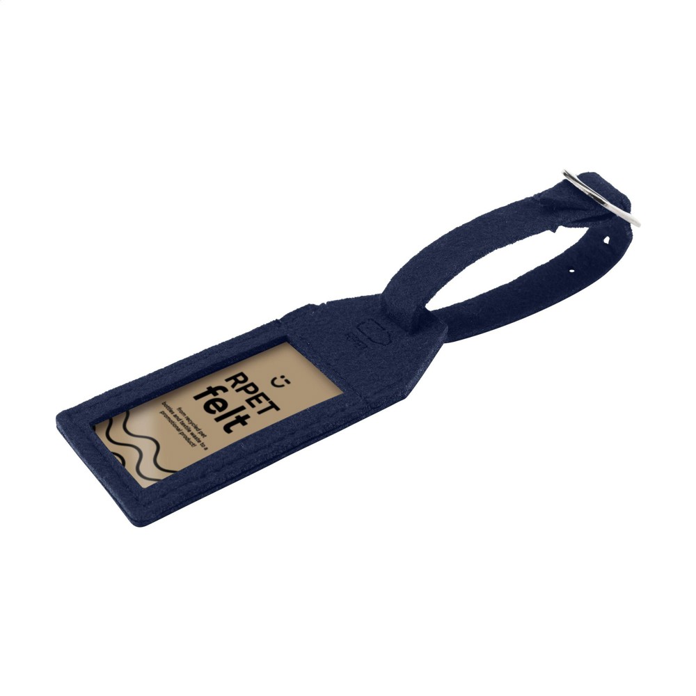 RPET Felt GRS Luggage Tag bagagelabel - donkerblauw (± PMS PMS 282C)