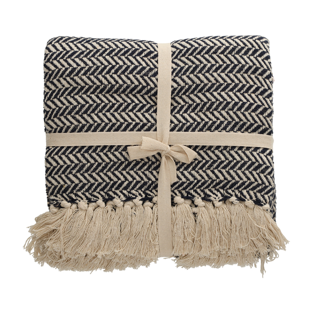 JENS Living Basic Recycled Cotton Plaid Blauw
