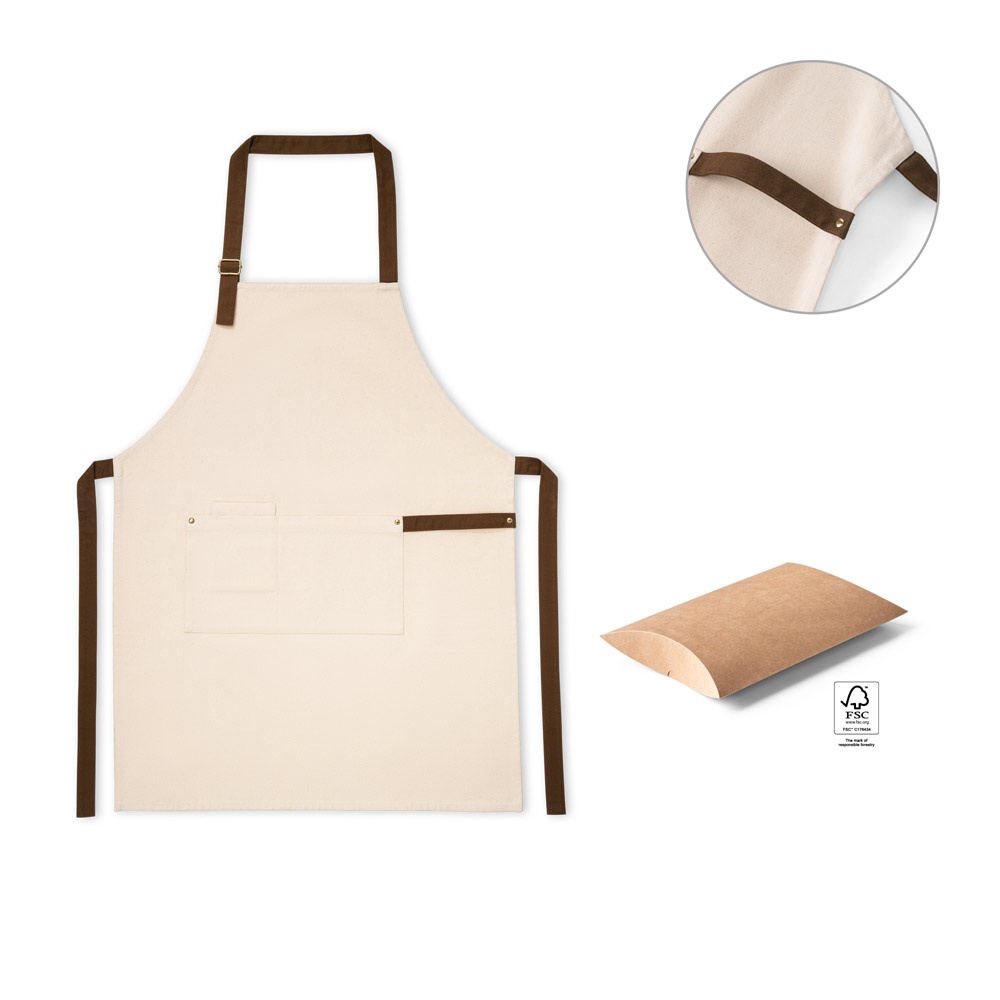 HOLM. 100% katoenen canvas schort (320 g/m²) met metalen details