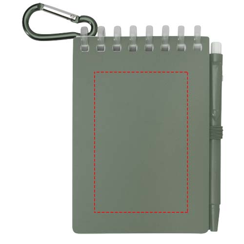 Lig Mini gerecycleerd outdoor notitieboek met zachte kaft en balpen (zwarte inkt)
