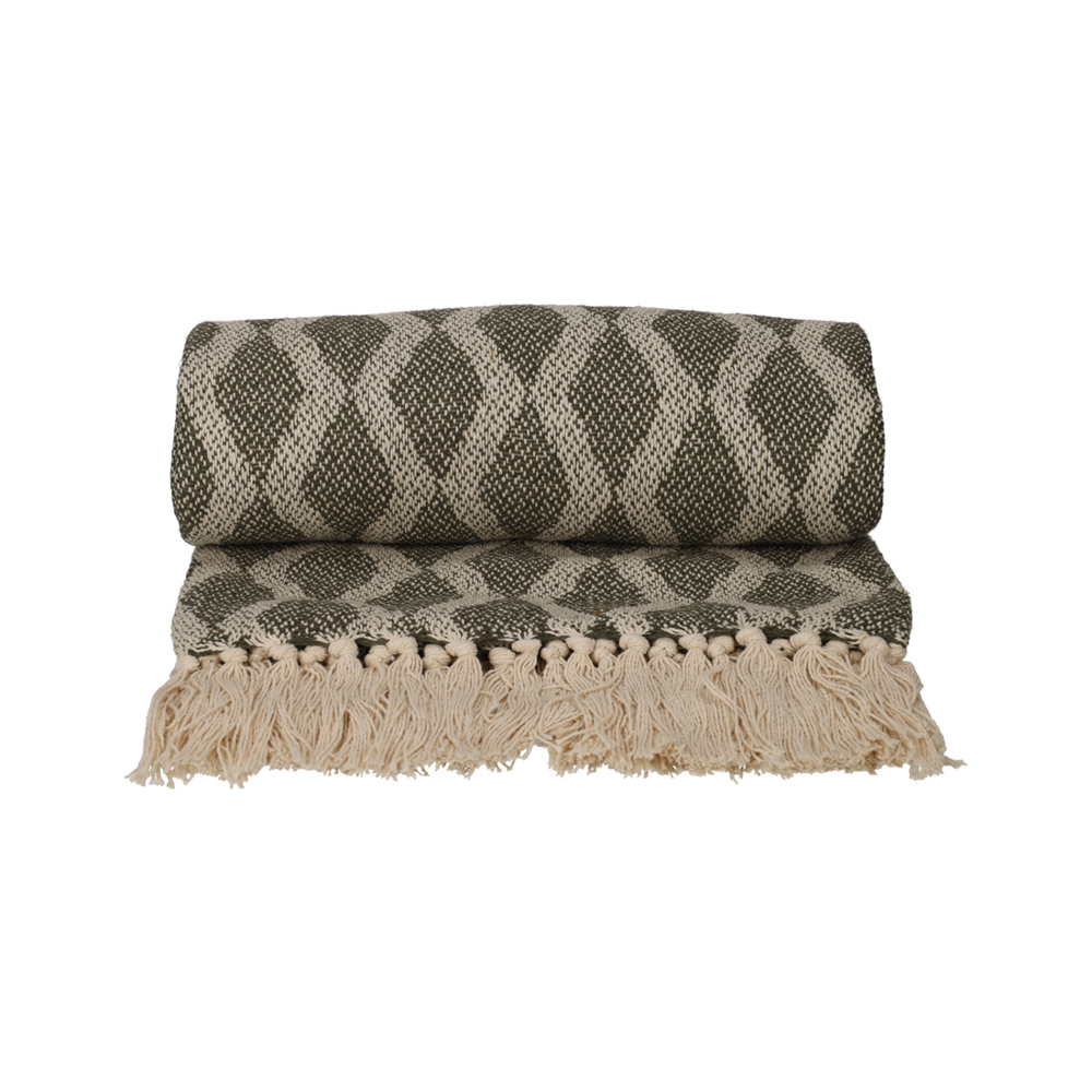 JENS Living Basic Recycled Cotton Plaid Groen