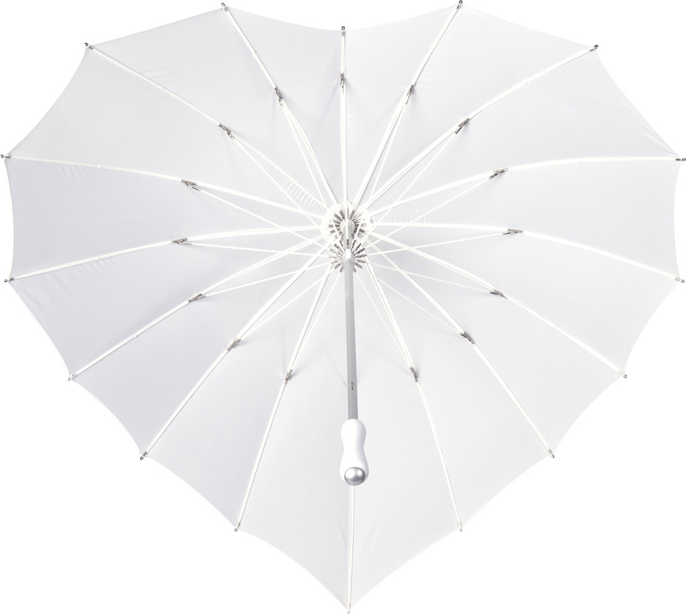 FALCONE - Hartvormige paraplu registered design - Handopening - Windproof - 110 cm - Wit