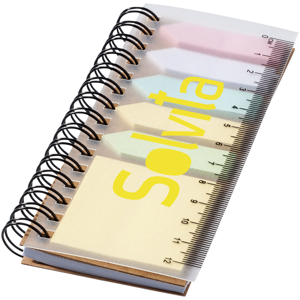 Spinner notitieboek met gekleurde sticky notes