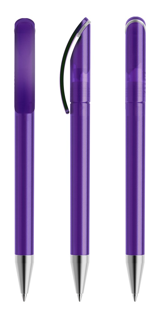Prodir DS3TFS Frosted with Satin Metal Nose-Cone - Purple frosted