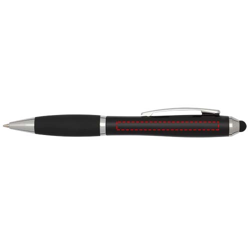 Nash RCS balpen met stylus van gerecycled plastic met gekleurde behuizing en zwarte grip (blauwe inkt)