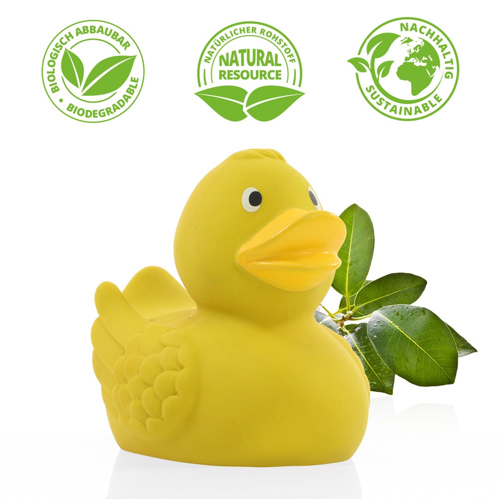 Eend van natuurlijk rubber, klassiek - geel/oranje
