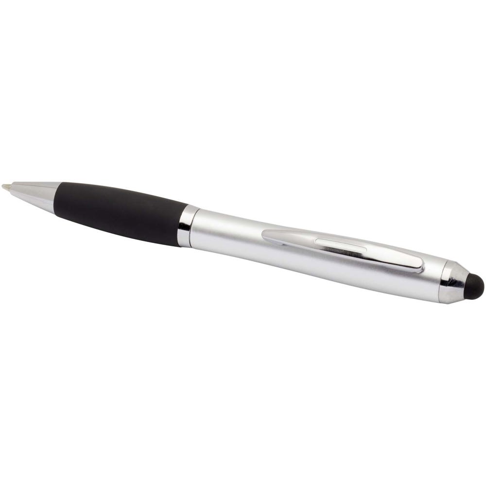 Nash RCS balpen met stylus van gerecycled plastic met gekleurde behuizing en zwarte grip (blauwe inkt)