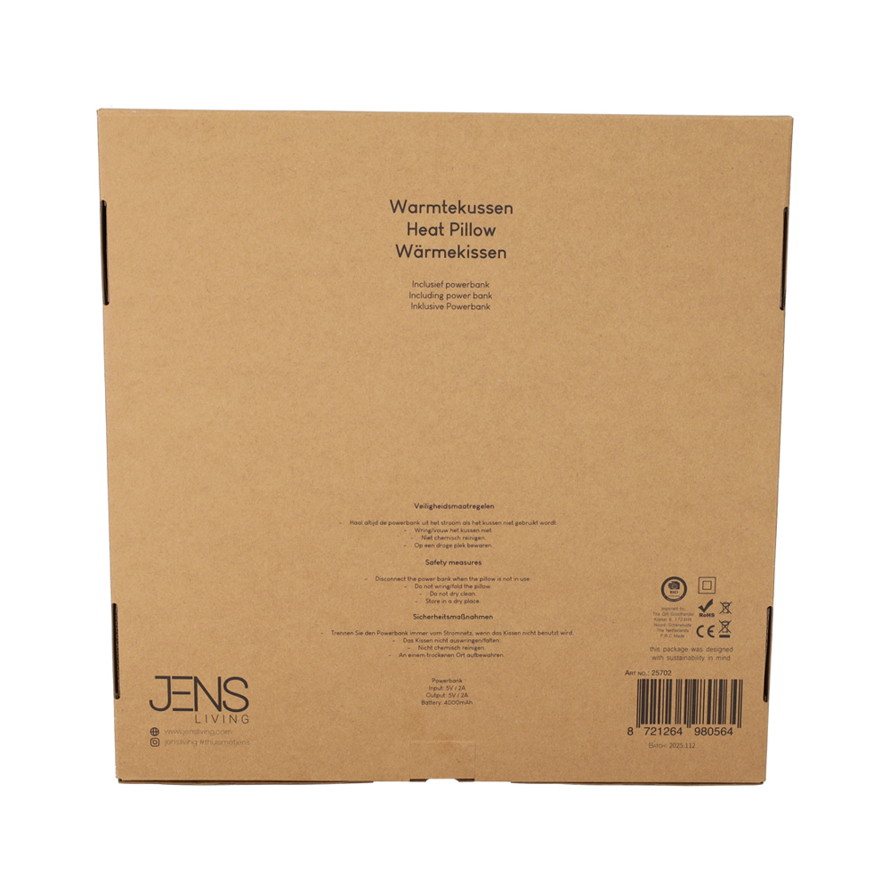 JENS Living Warmtekussen RPET 40x40 Taupe