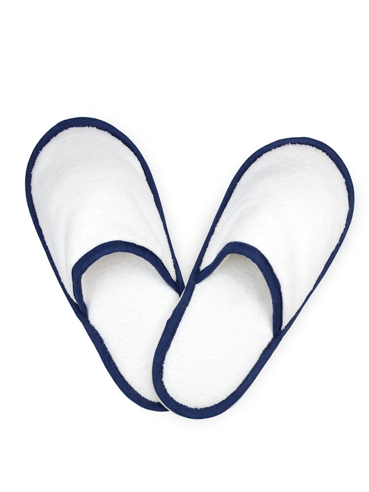 Slippers - Wit/Marineblauw