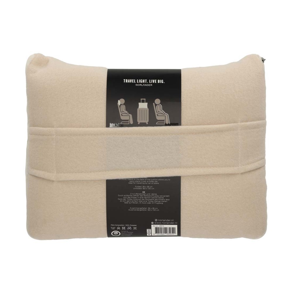 NORLÄNDER 2-in-1 Reis Kussen/Deken Beige