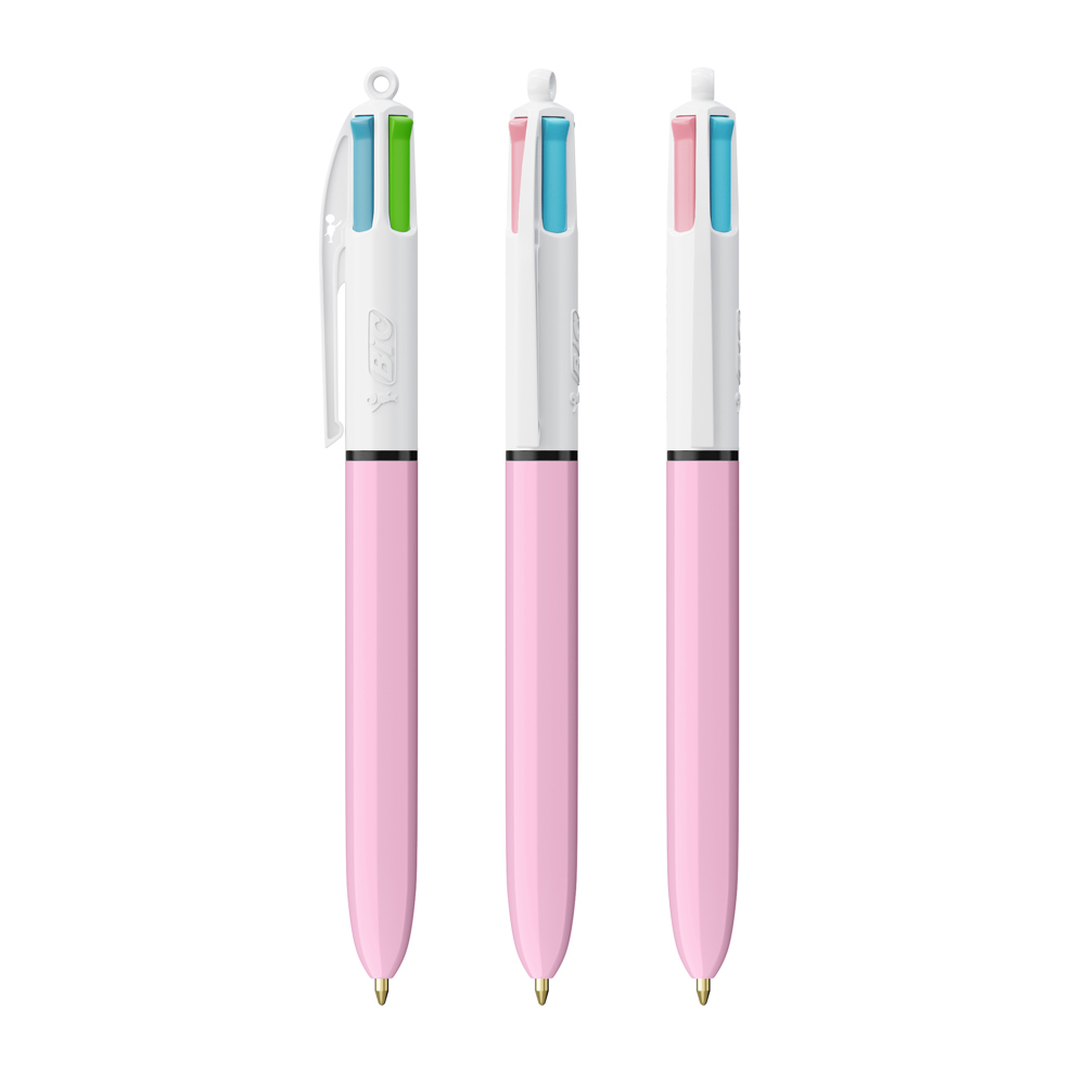 BIC® 4 Colours Fashion balpen - Wit/Pastel Paars