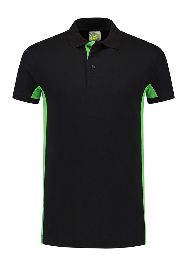 Lemon & Soda Workwear Contrast Polo - Black/LM