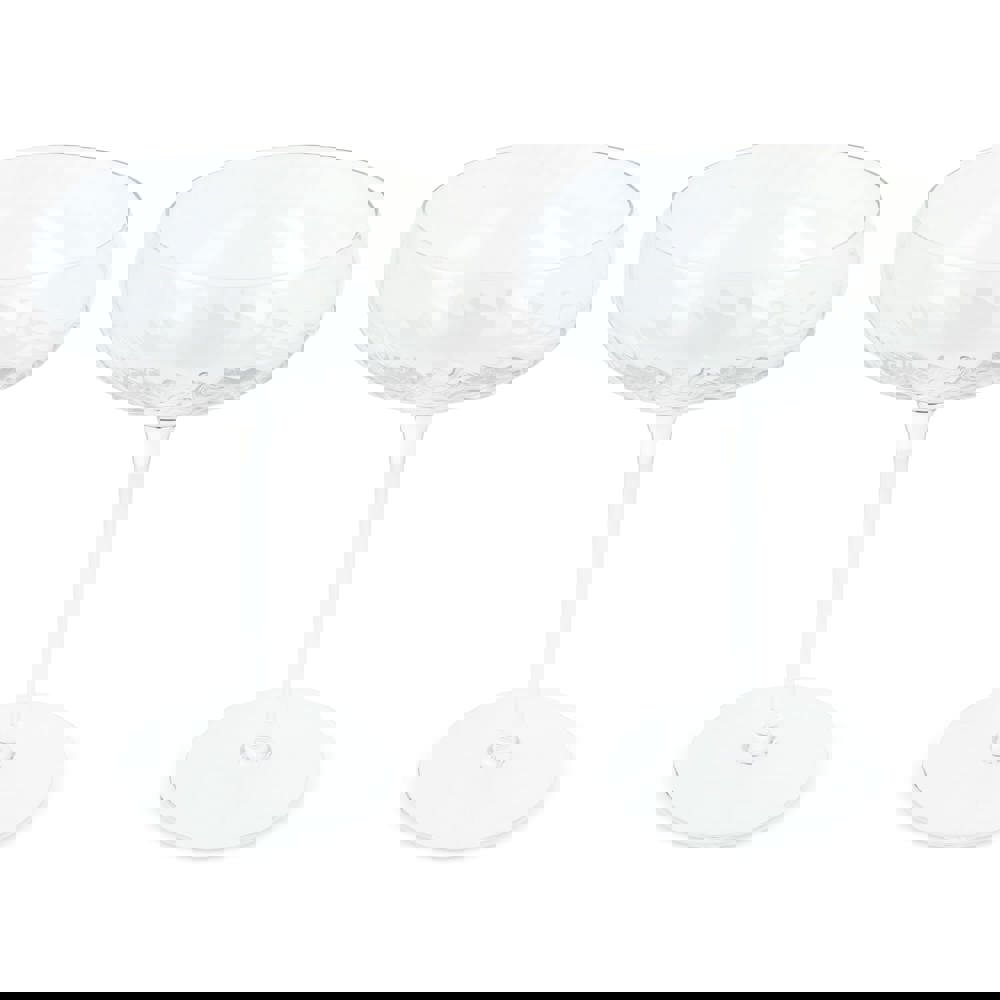 Byon Opacity set van 2 champagneglazen met stijlvol glas patroon 300ml