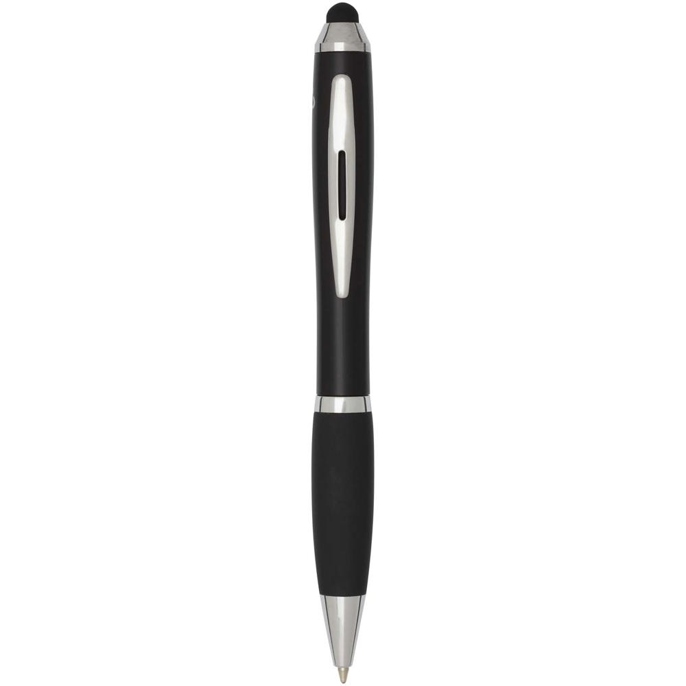Nash RCS balpen met stylus van gerecycled plastic met gekleurde behuizing en zwarte grip (blauwe inkt)