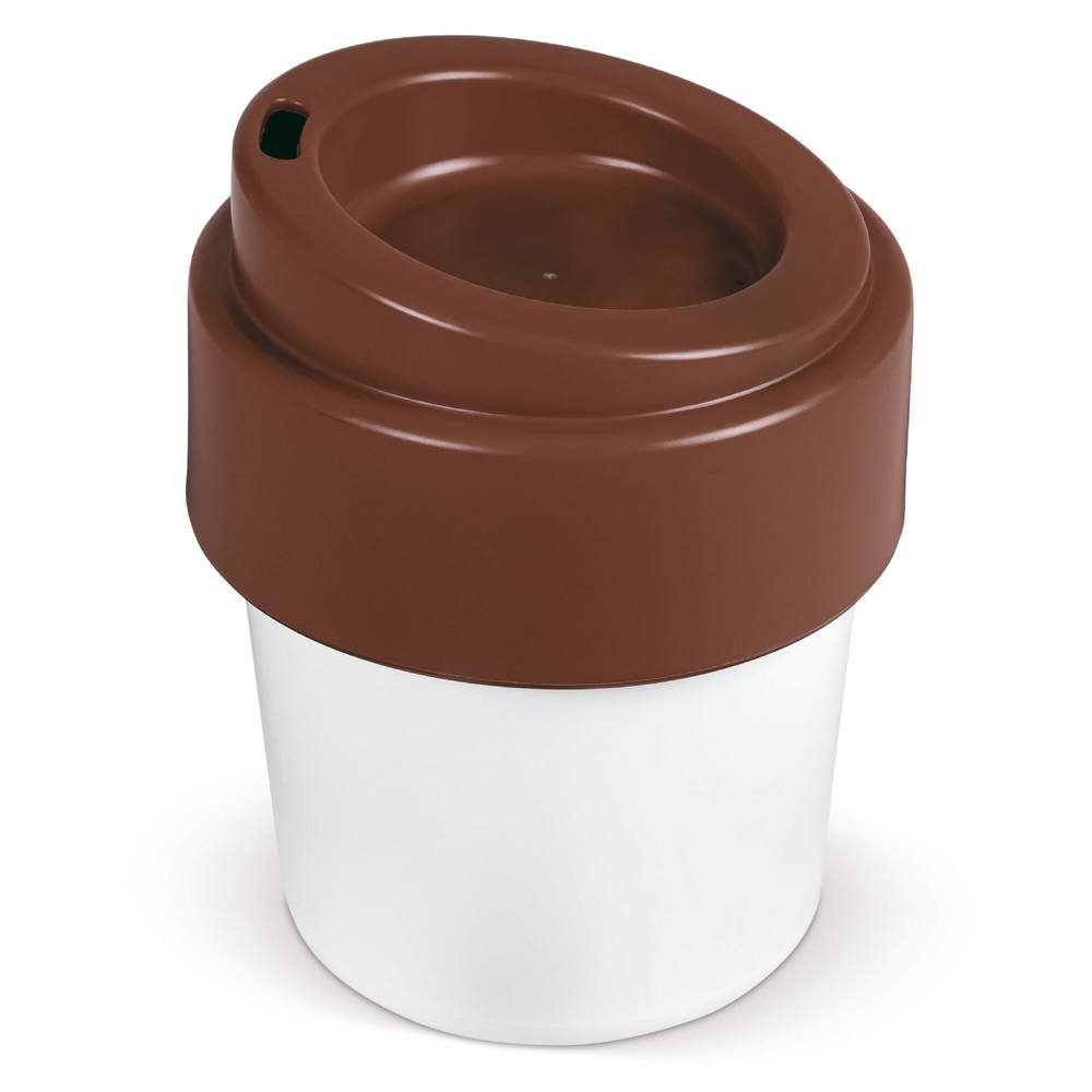 Koffiebeker Hot-but-cool met deksel 240ml - Wit / Bruin