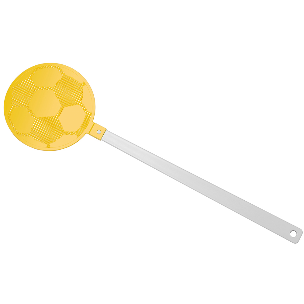 Vliegenmepper "voetbal" - wit/geel