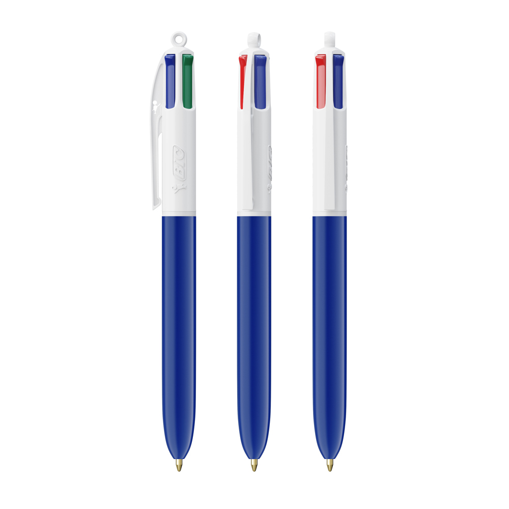 BIC® 4 Colours® ballpen - Wit/Marineblauw