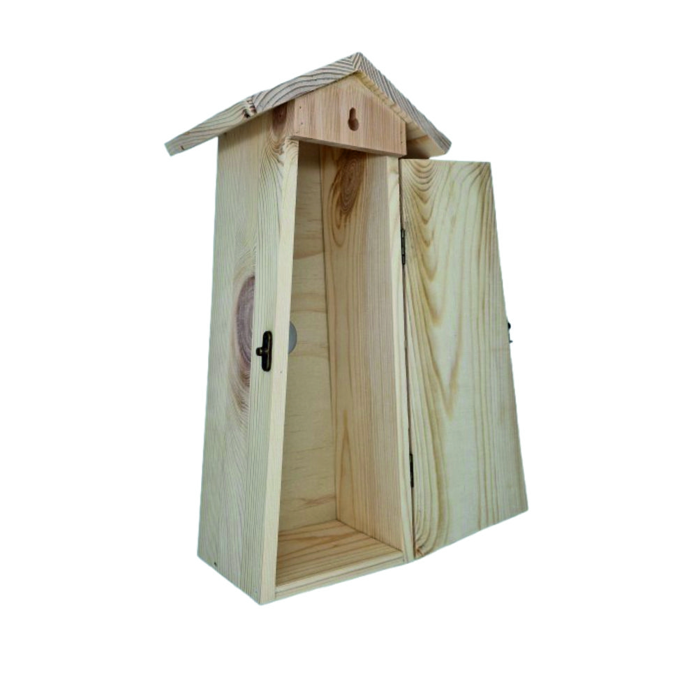Wijnkist met schuifdeksel vogelhuisje 1-vaks