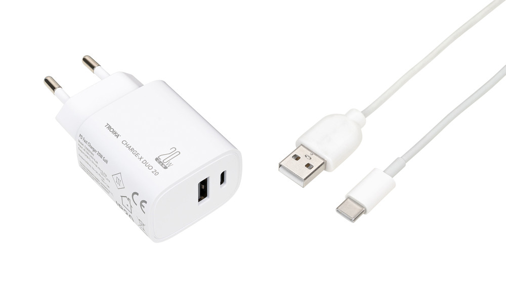 TROIKA Oplaadstekker CHARGE-X DUO 20