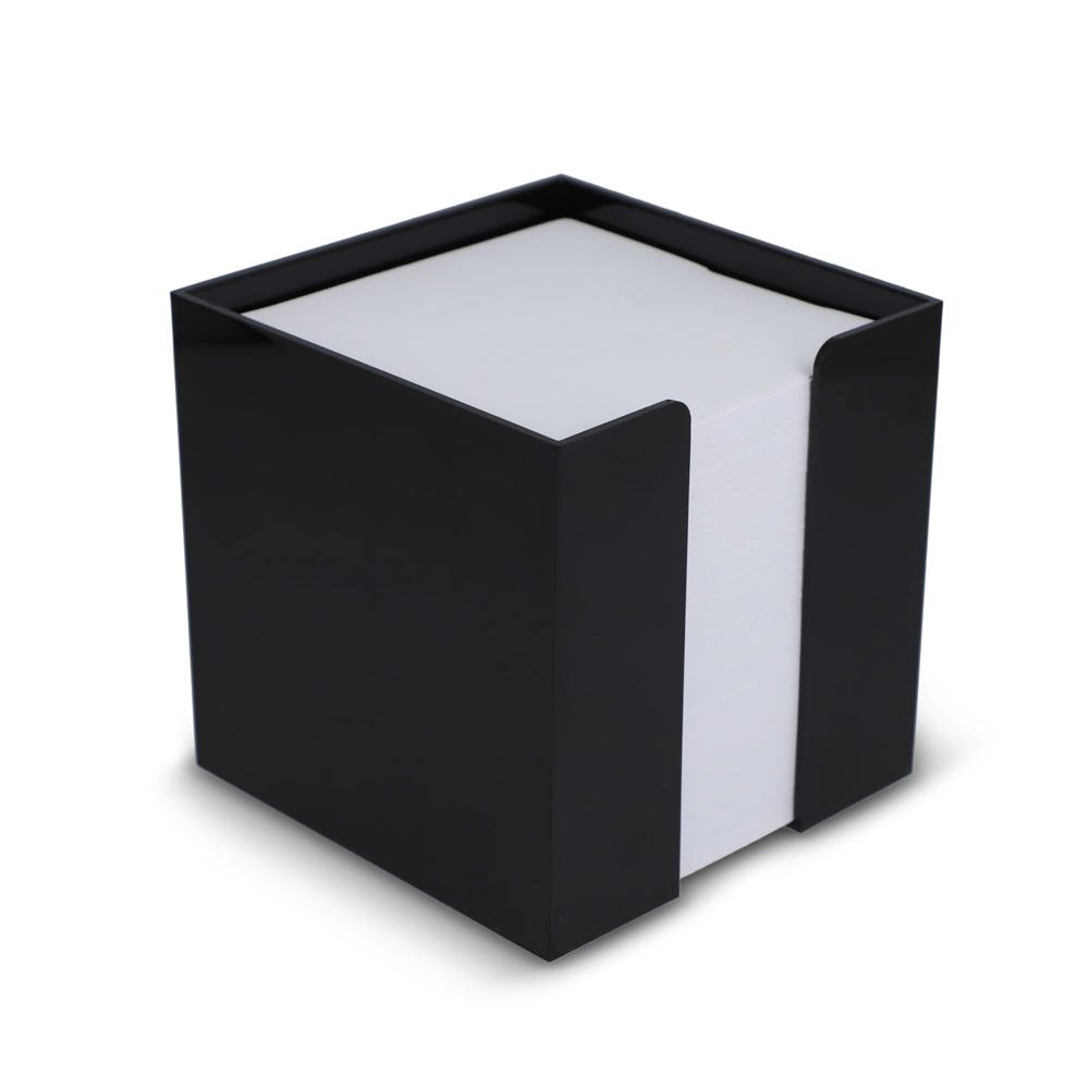Kubushouder wit papier 10x10x10cm - zwart