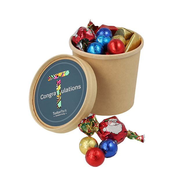 Kraft beker met Kerstchocolademix