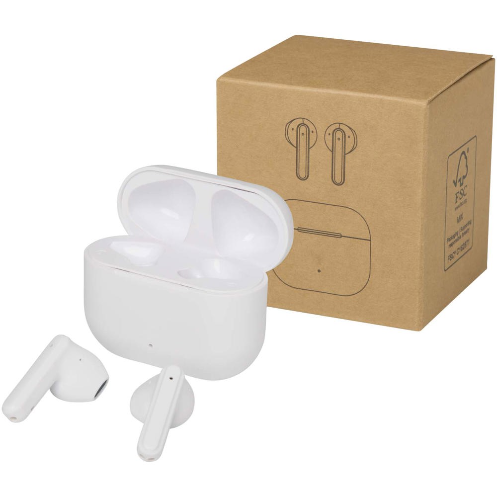Altais gerecycleerde plastic True Wireless Bluetooth®-oordopjes - wit