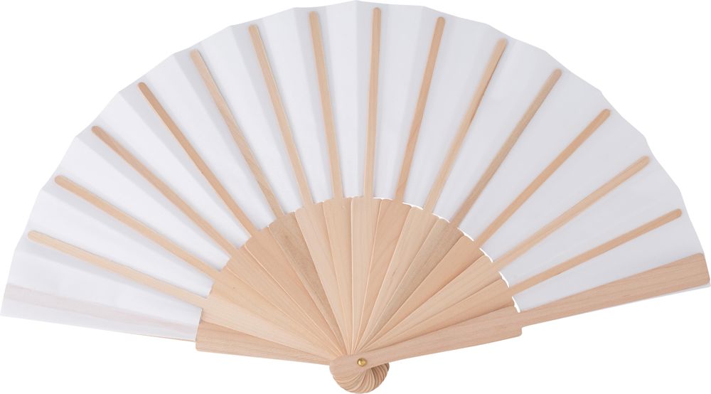 Handwaaier Rosanne | Gerecycled stof | Houten handvat
