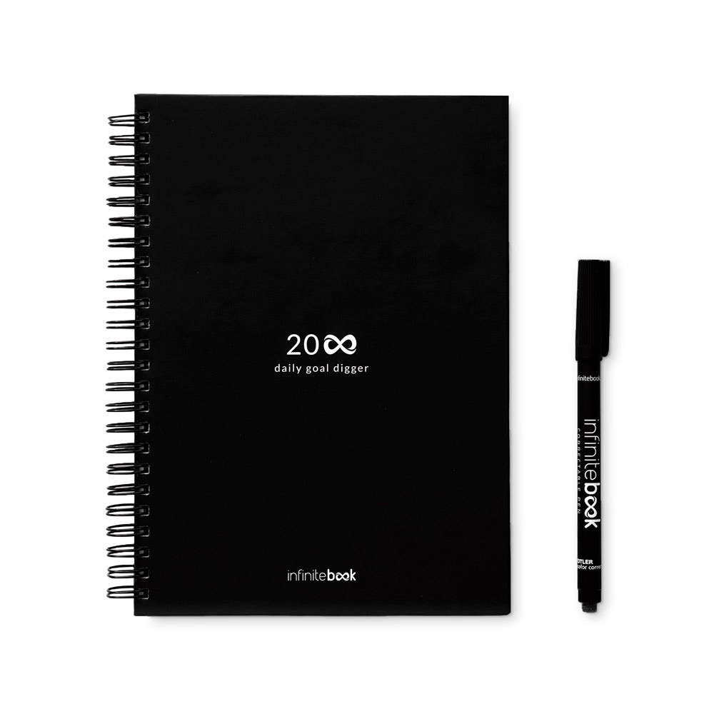 STARTER KIT INFINITE PLANNER A5. Set bestaat uit een “”infinite Diary“”, schoonmaakset, marker en markerhouder