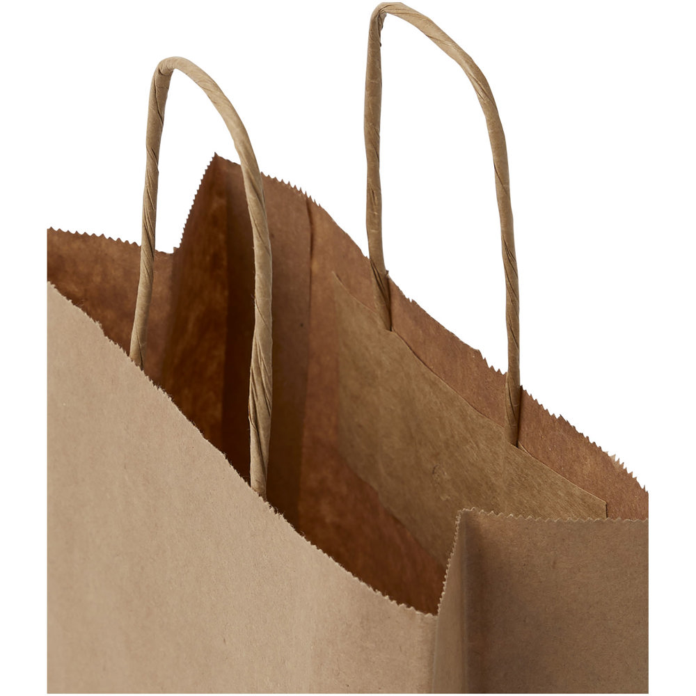 Papieren tas 80 g/m2 gemaakt van kraftpapier met gedraaide handgrepen - 18 x 8 x 21 cm