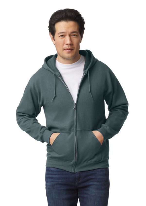 Gildan Heavy Blend Full Zip Hooded Sweater - 108 Dark Heather