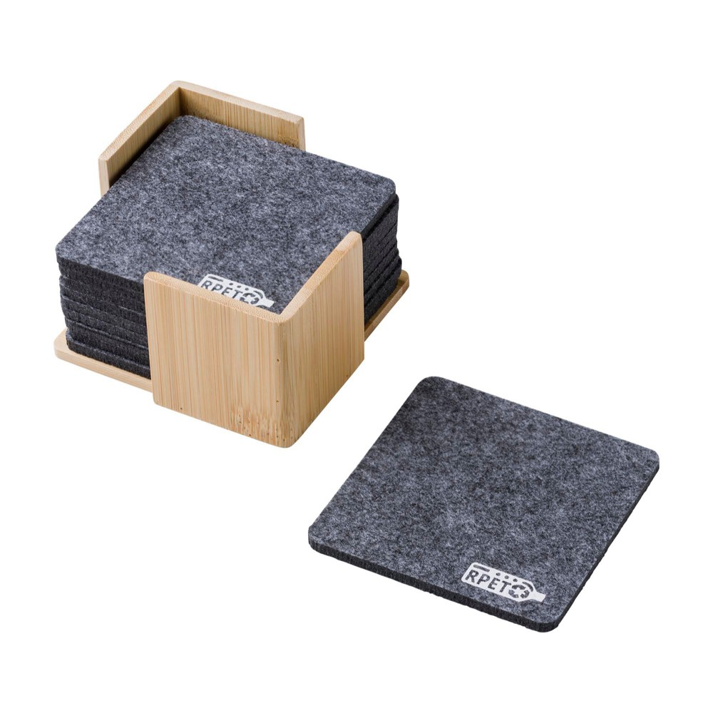 Onderzettersset Lawrence | Gerecycled | Bamboe houder