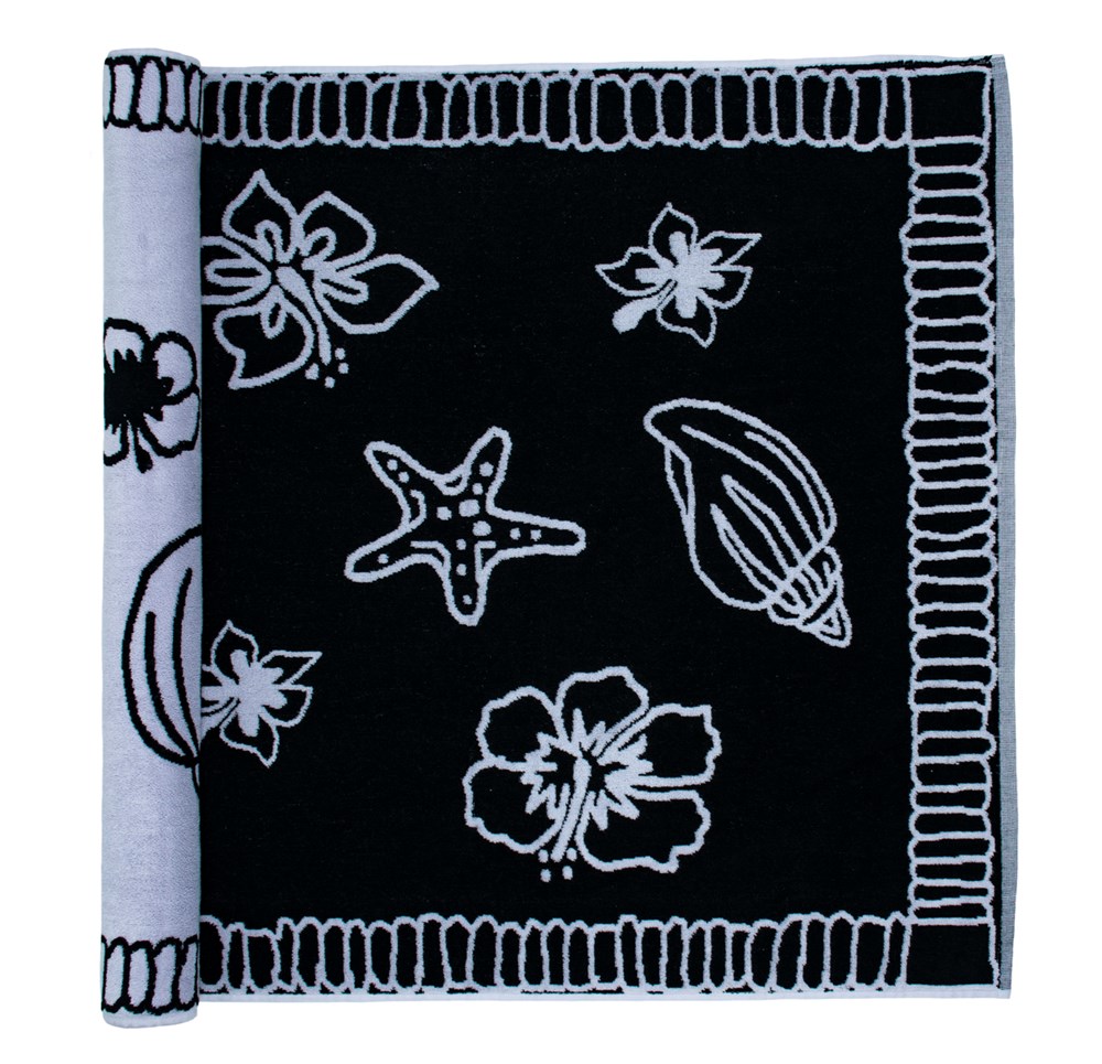 Beach Towel Hawaii - zwart/wit