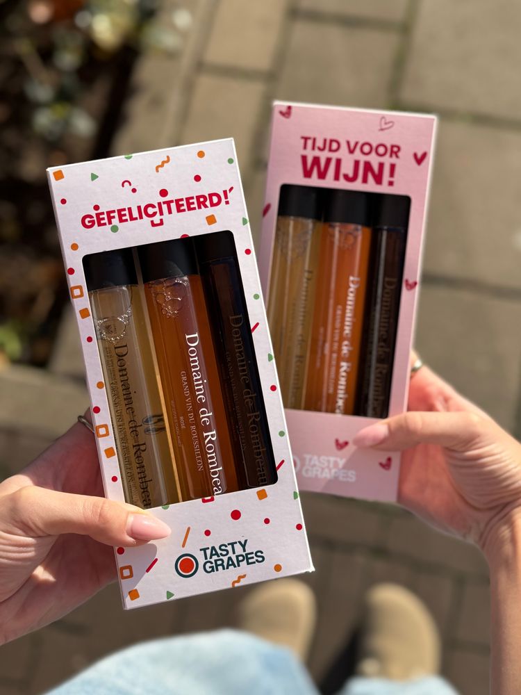 Tasty Grapes | Moments Proeverij | Domaine de Rombeau mix | 3x 100 ML | rPET | Gefeliciteerd!