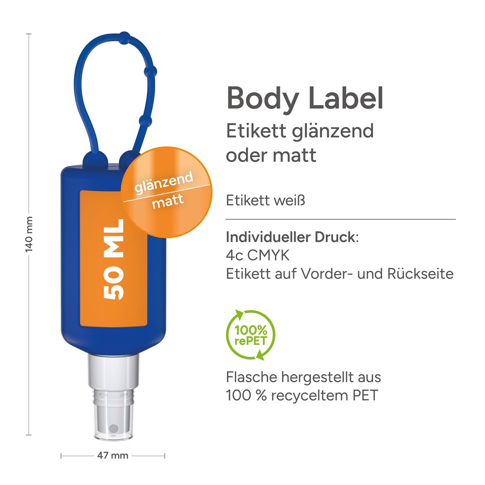 Car Cockpit Cleaner, 50 ml Bumper blauw, Body Label (R-PET)