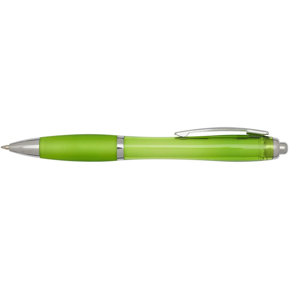 Nash balpen van RCS gerecycled plastic met gekleurde behuizing en grip (blauwe inkt)