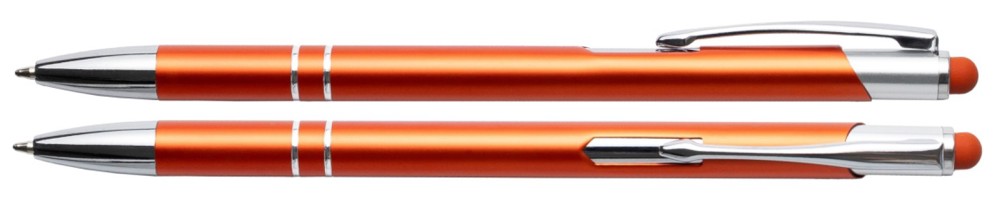 Aluminium touch-stylus balpen Limoges - Oranje